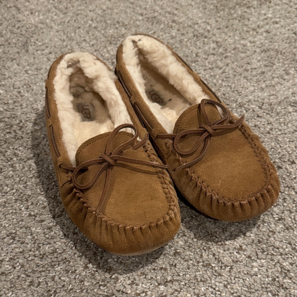 UGG Tan Suede Moccasin Slippers